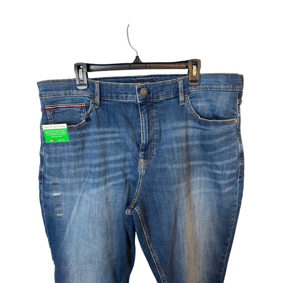 NWT Tommy Hilfiger 40W x 30L Mens Stretch Straight Denim Jeans Blue Cotton - Picture 5 of 16
